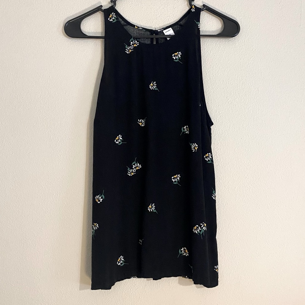 Old Navy summer black floral sleeveless top